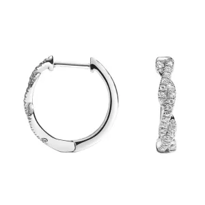 0.16CTW Twisted Diamond Hoop Earrings