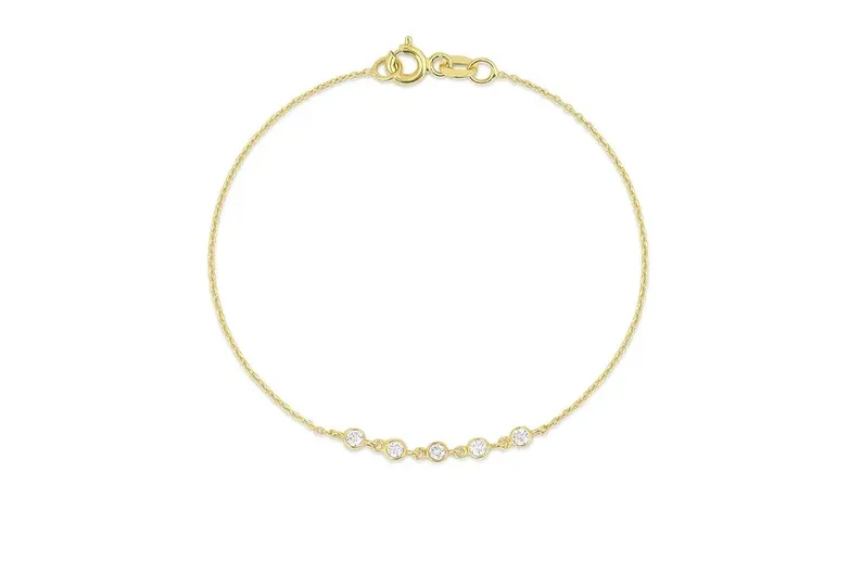 0.20CTW Moissanite Dainty Chain Diamond Bracelet