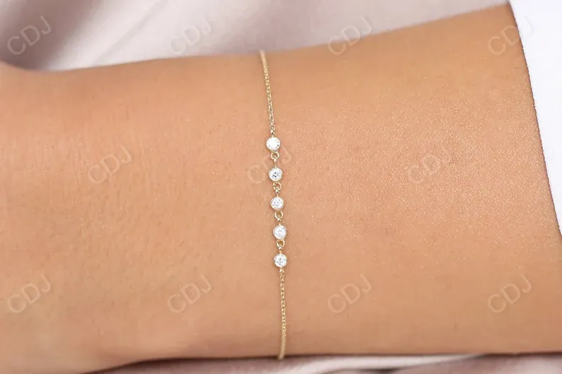 0.20CTW Moissanite Dainty Chain Diamond Bracelet