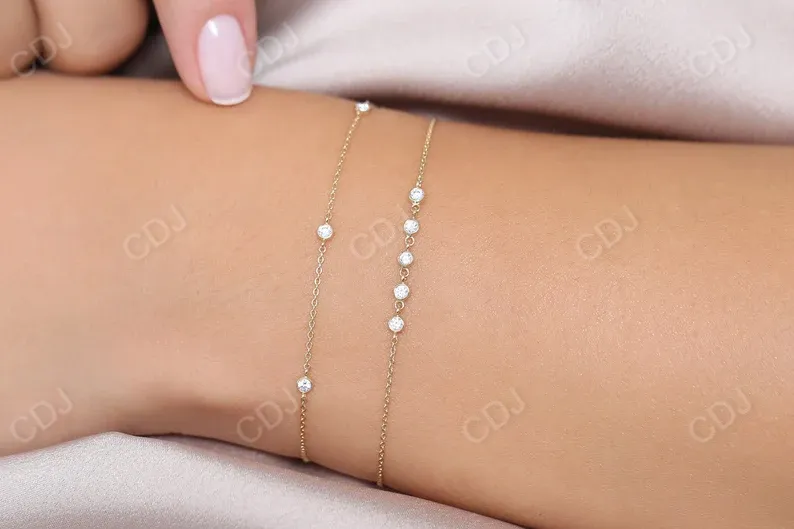 0.20CTW Moissanite Dainty Chain Diamond Bracelet