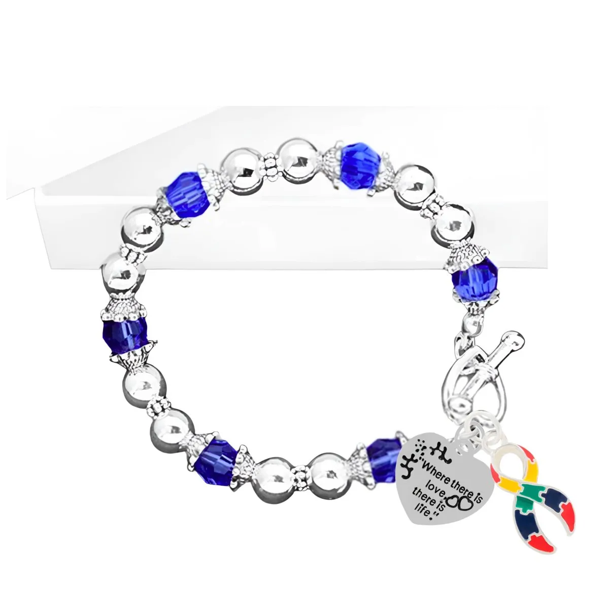 12 Where There Is Love Autism Ribbon Bracelets