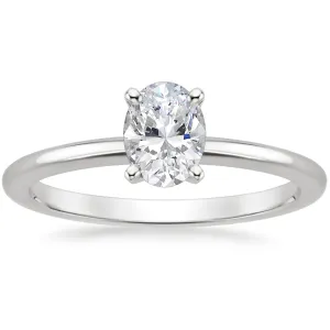 1.25CTW Oval Diamond Ring SI Clarity In 14KT Gold, AGI Certified (Lab Grown)