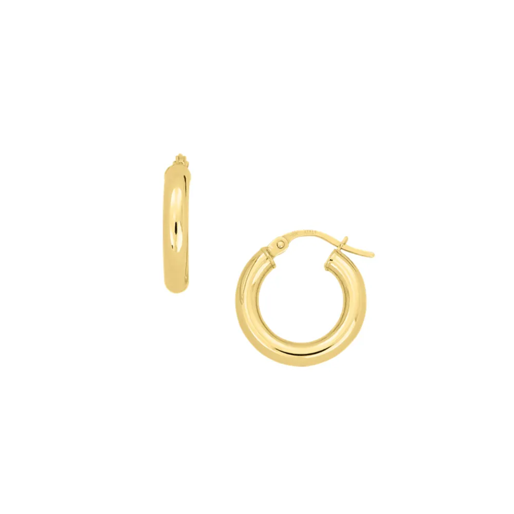 14K Gold 10MM Hoop Earrings