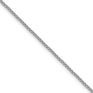 1.5mm 14k White Gold Solid Wheat Chain Necklace