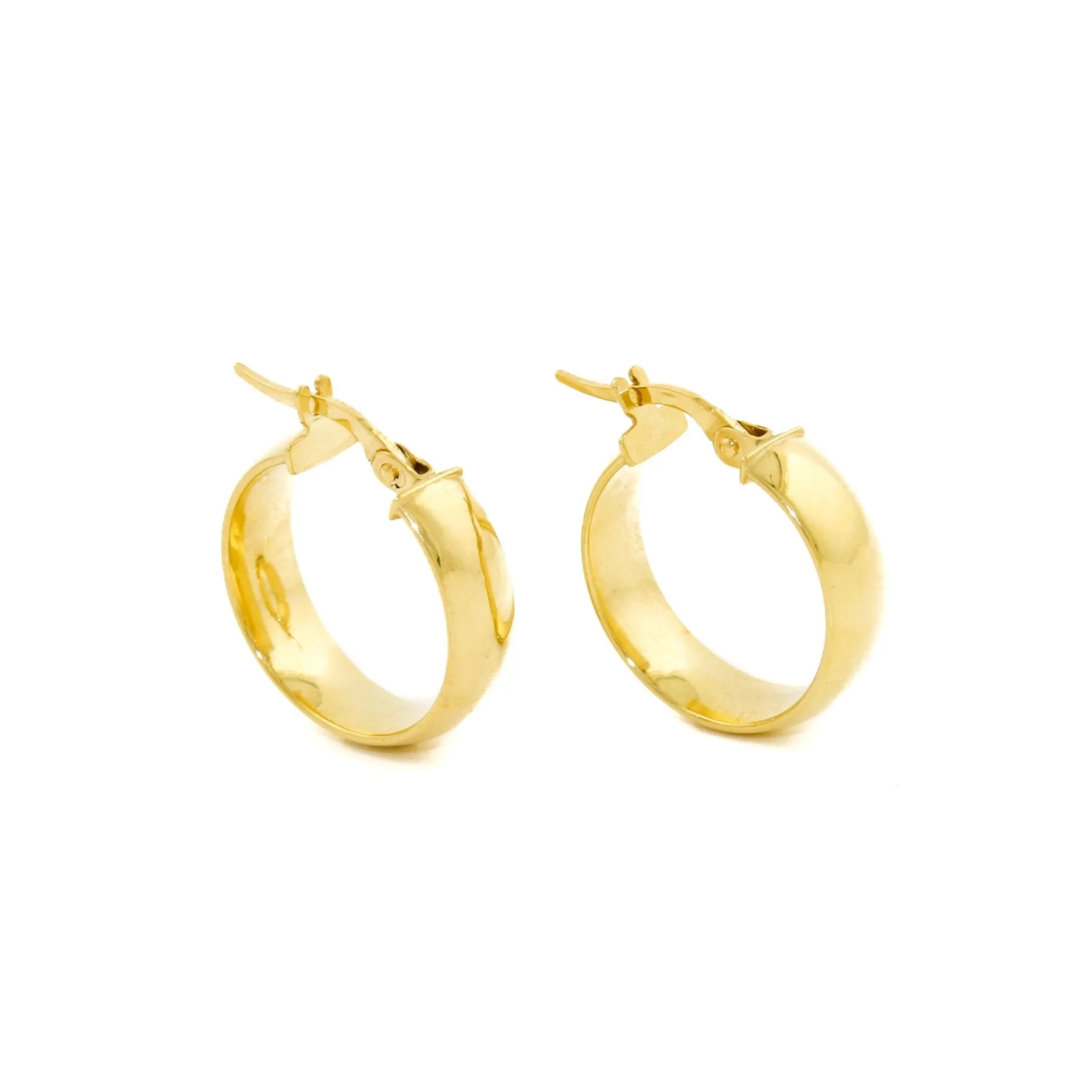 18K Gold x Flat Lightweight Hoops