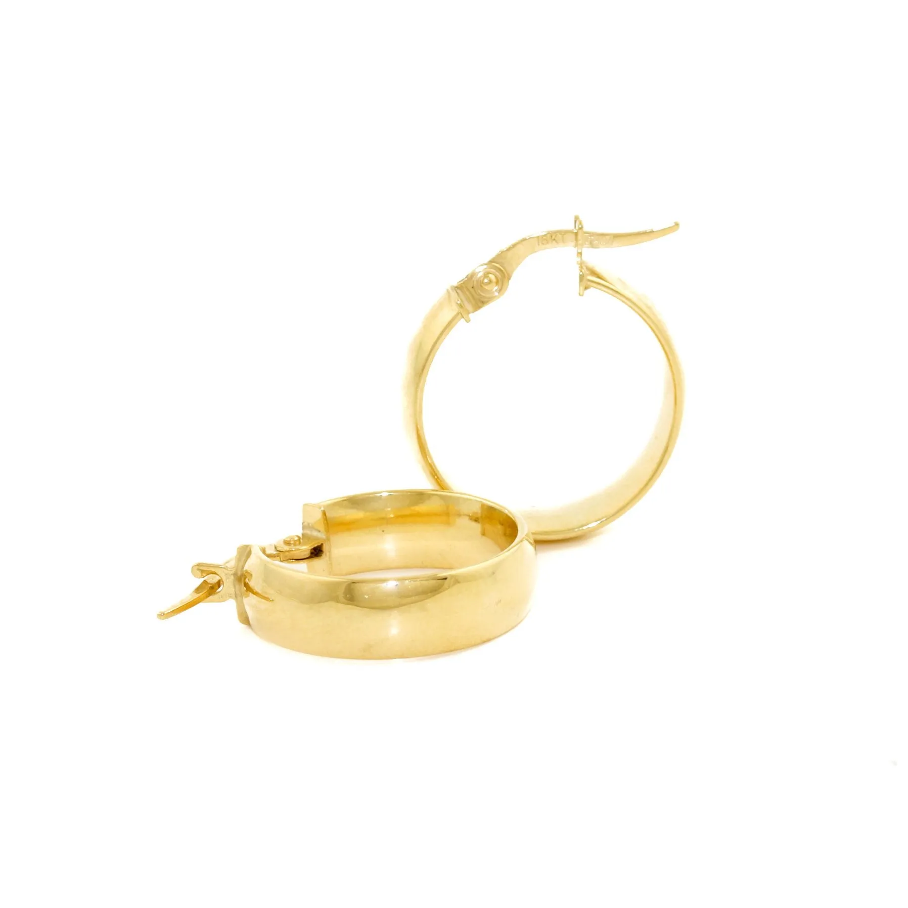 18K Gold x Flat Lightweight Hoops