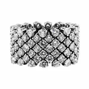 18k White Gold 6.67ctw Diamond Flexible Eternity Band Ring