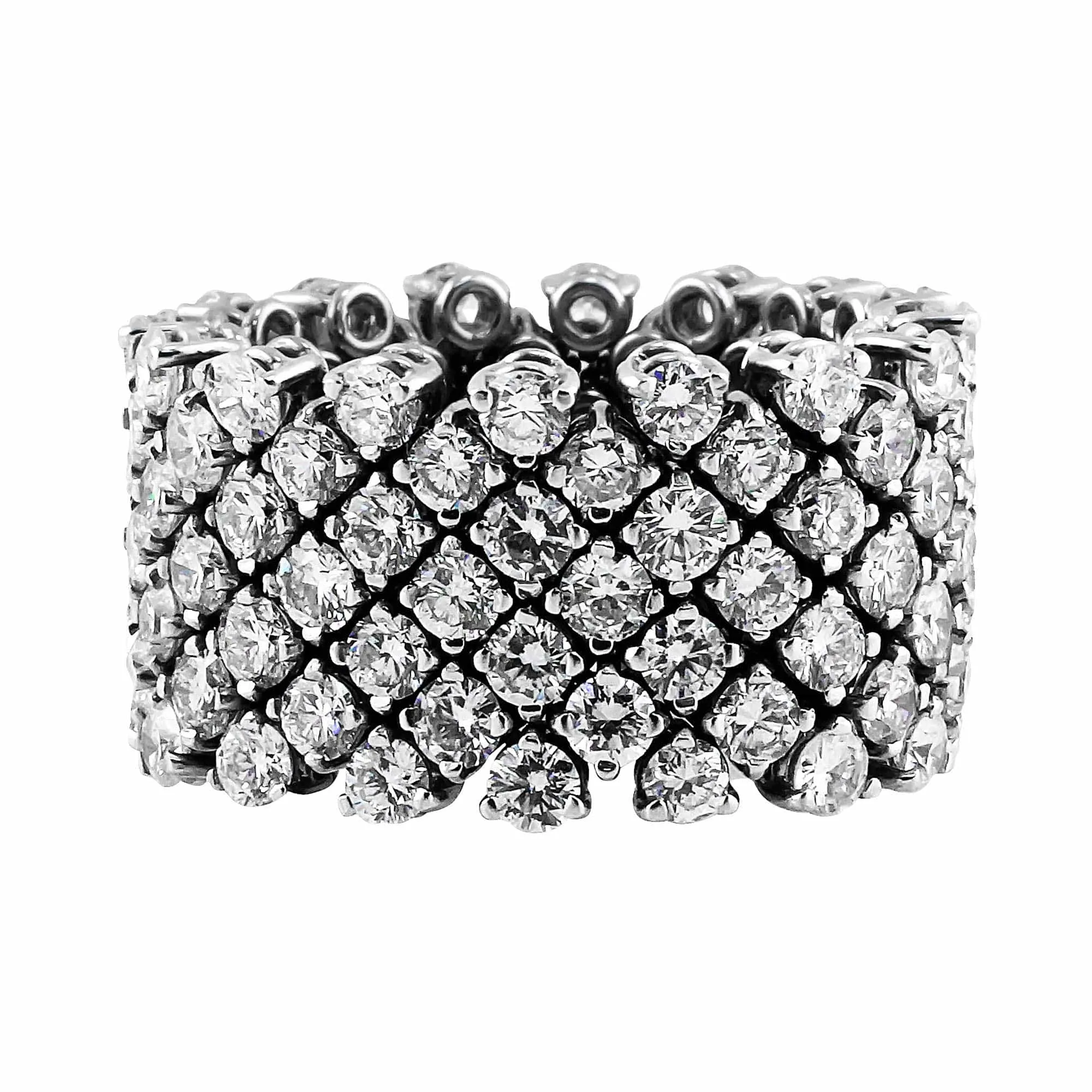 18k White Gold 6.67ctw Diamond Flexible Eternity Band Ring