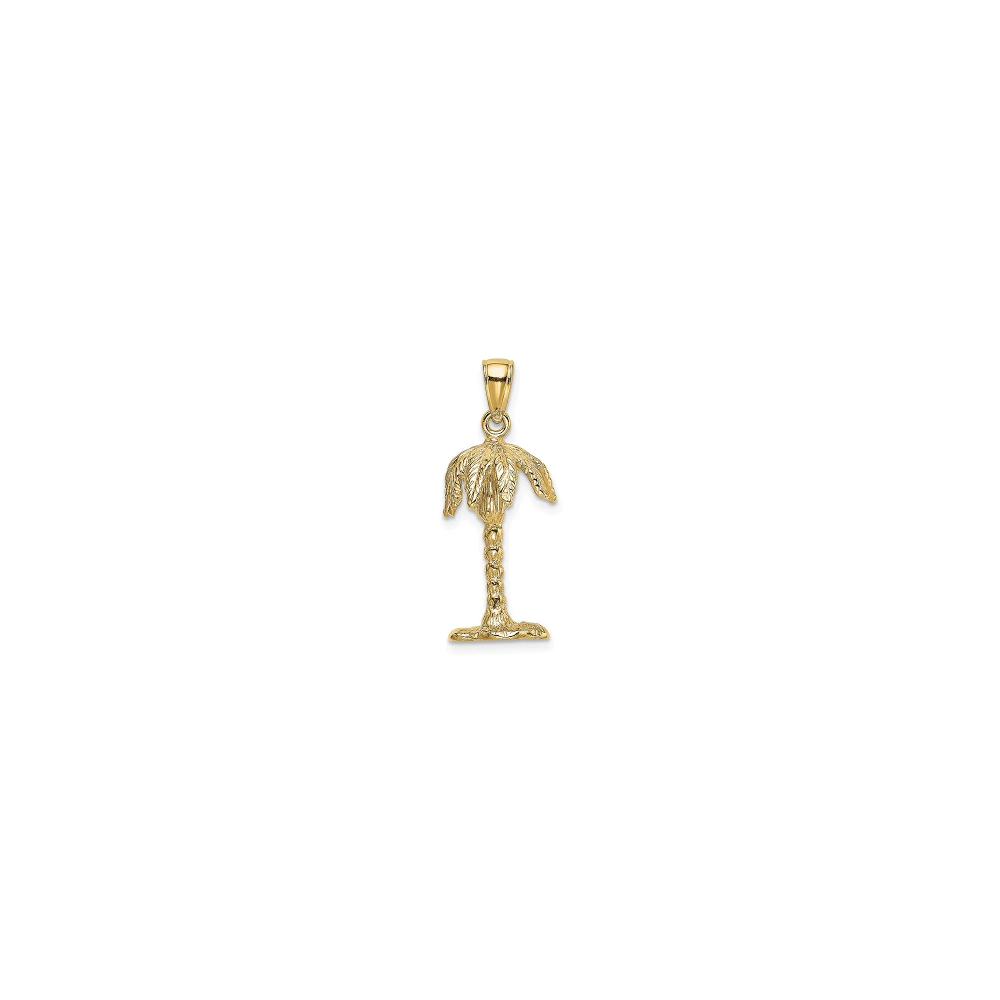 3D Palm Tree Pendant (14K)