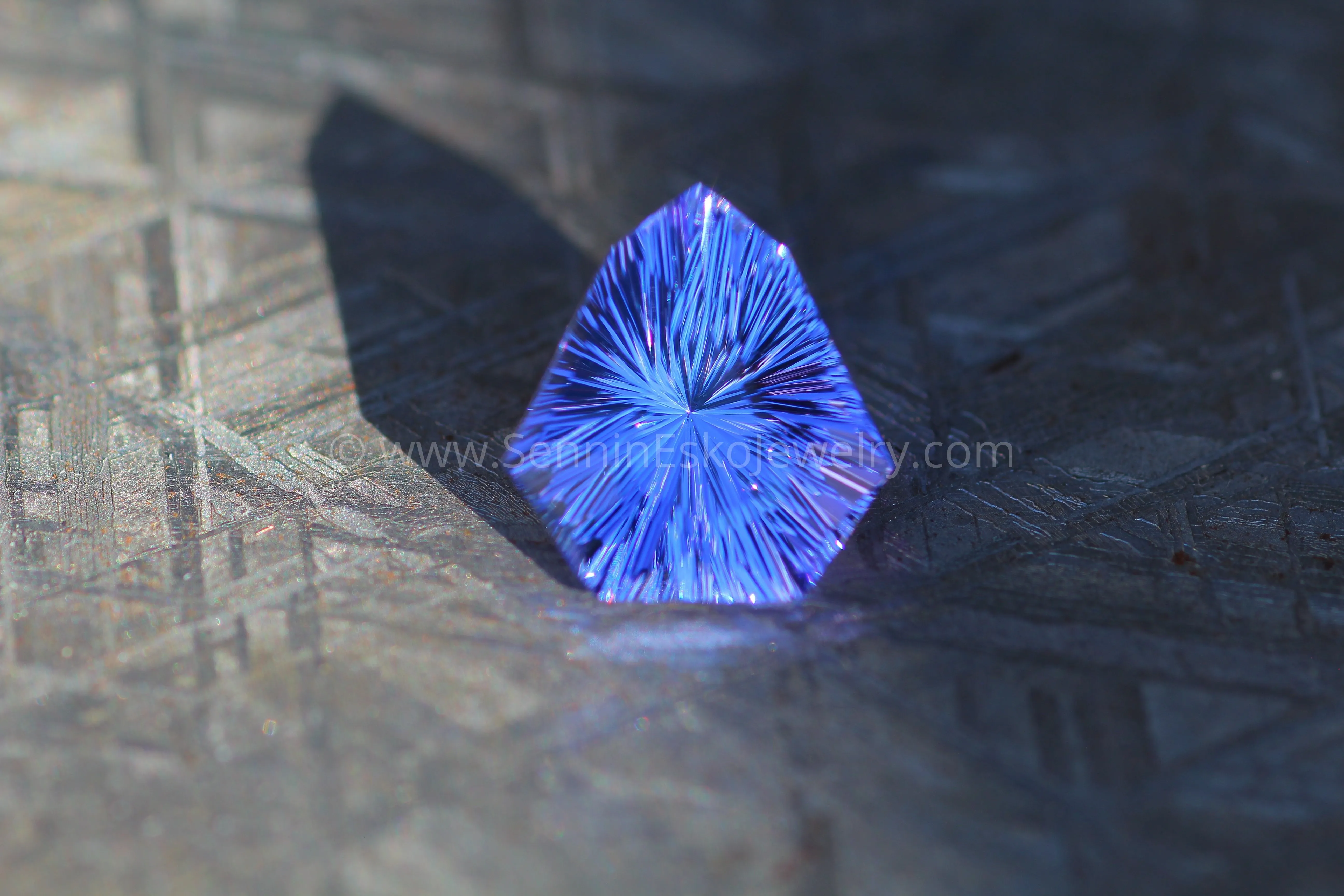 4.55 Carat Blue/Purple Tanzanite Arrowhead - 11.8x10.9mm - Fantasy Cut