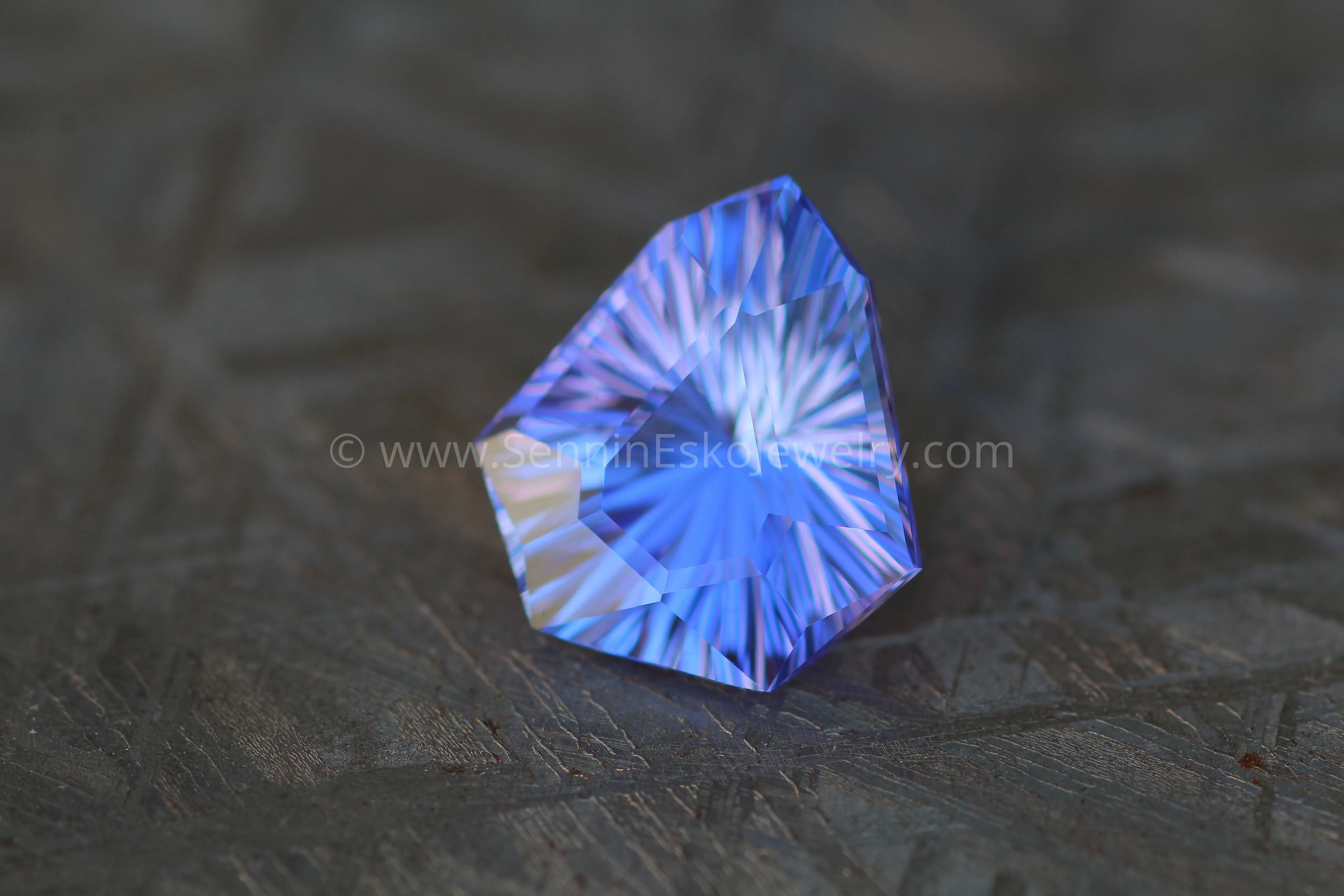 4.55 Carat Blue/Purple Tanzanite Arrowhead - 11.8x10.9mm - Fantasy Cut