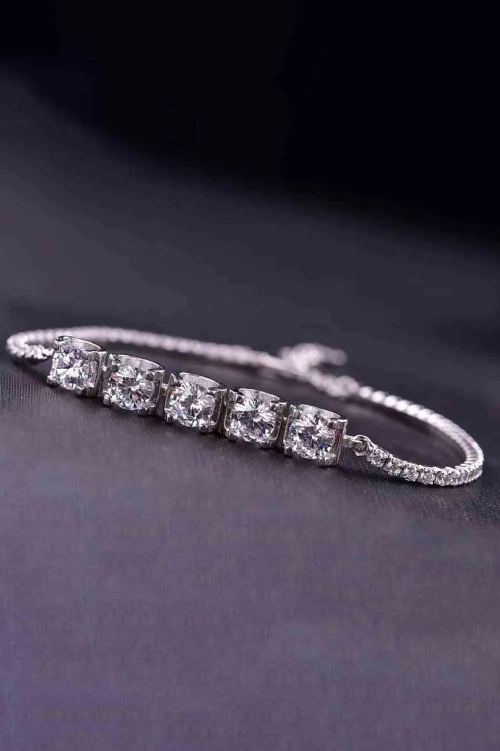 5 Carat Moissanite Lobster Clasp Bracelet