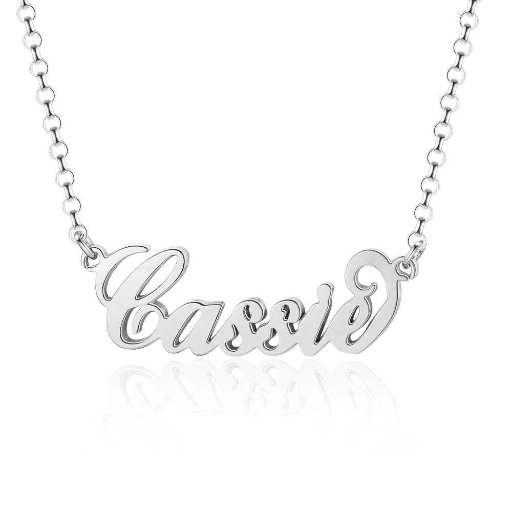 925 Sterling Silver Personalized Custom Nameplate Pendant Necklace