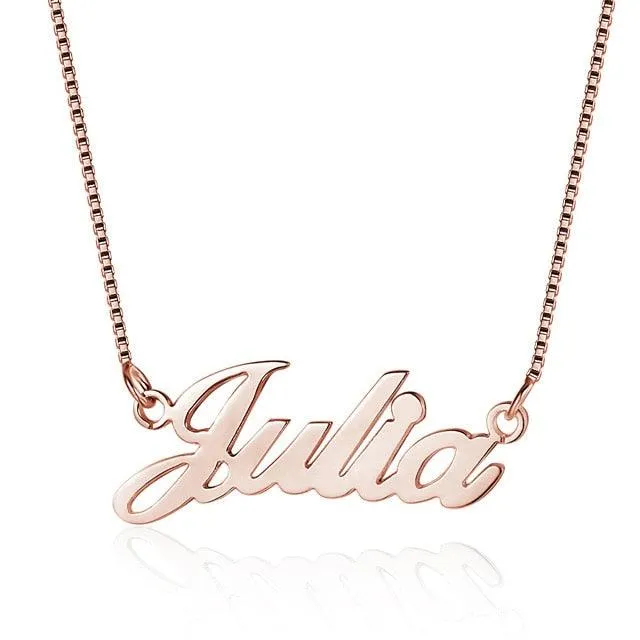 925 Sterling Silver Personalized Custom Nameplate Pendant Necklace