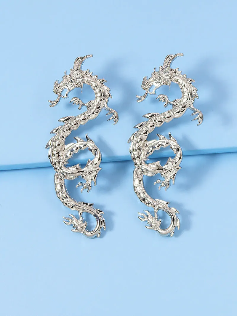 Alloy Dragon Shaped Earrings Set - Europe & America Trendy Dragon Earrings