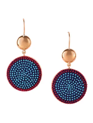 Aqua   Red Sifar Earrings