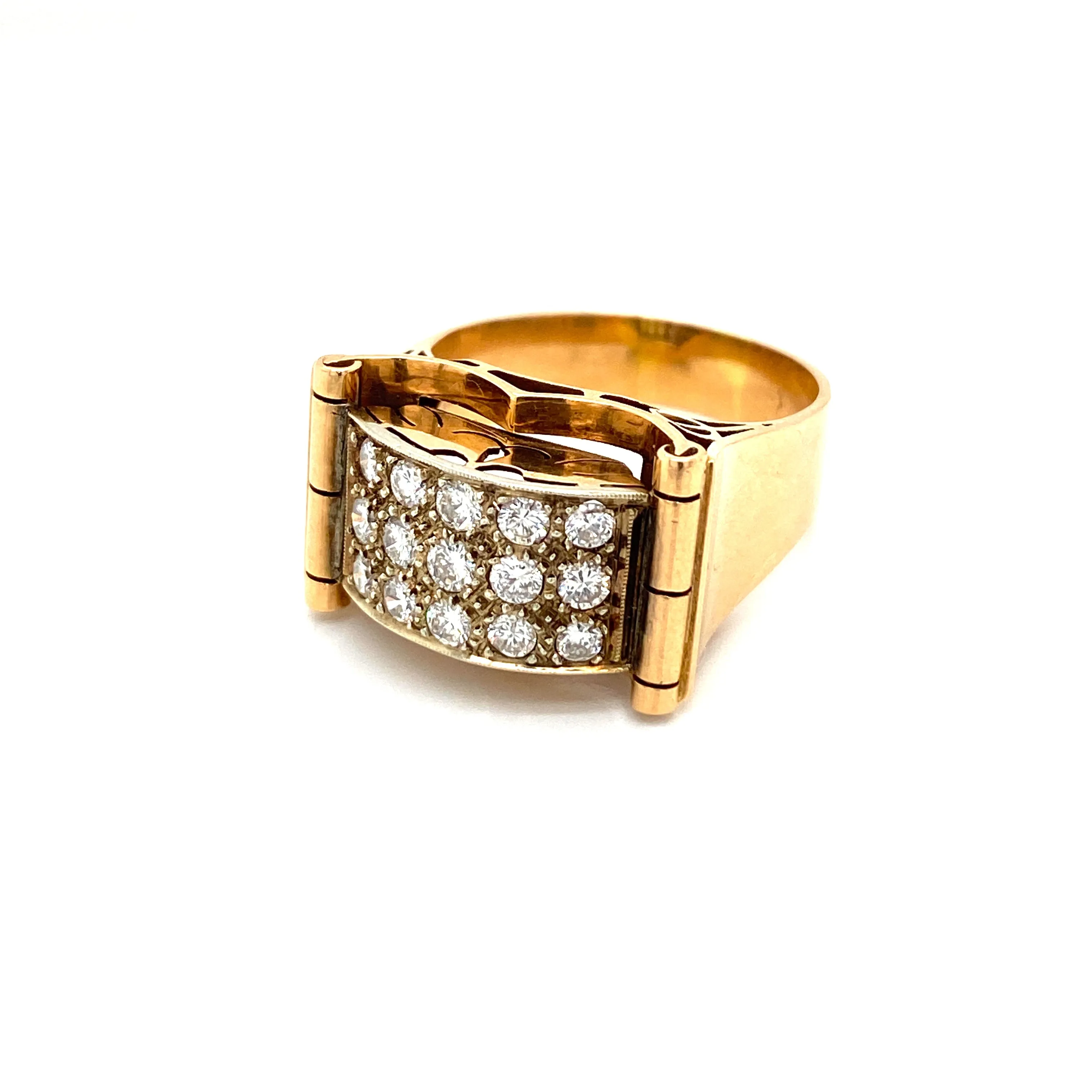 Art Deco 1.50 Carat Diamond Gold Band Ring