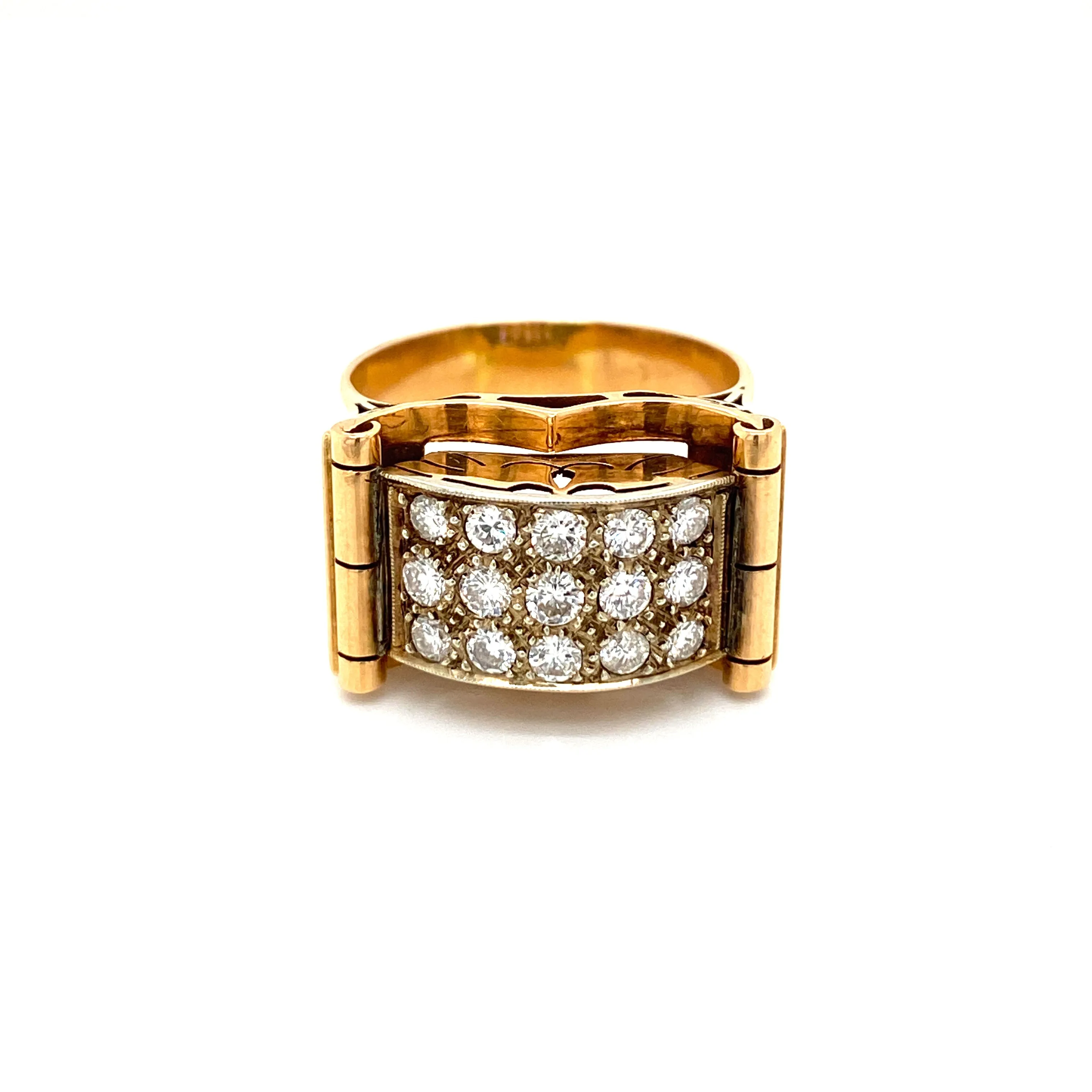 Art Deco 1.50 Carat Diamond Gold Band Ring