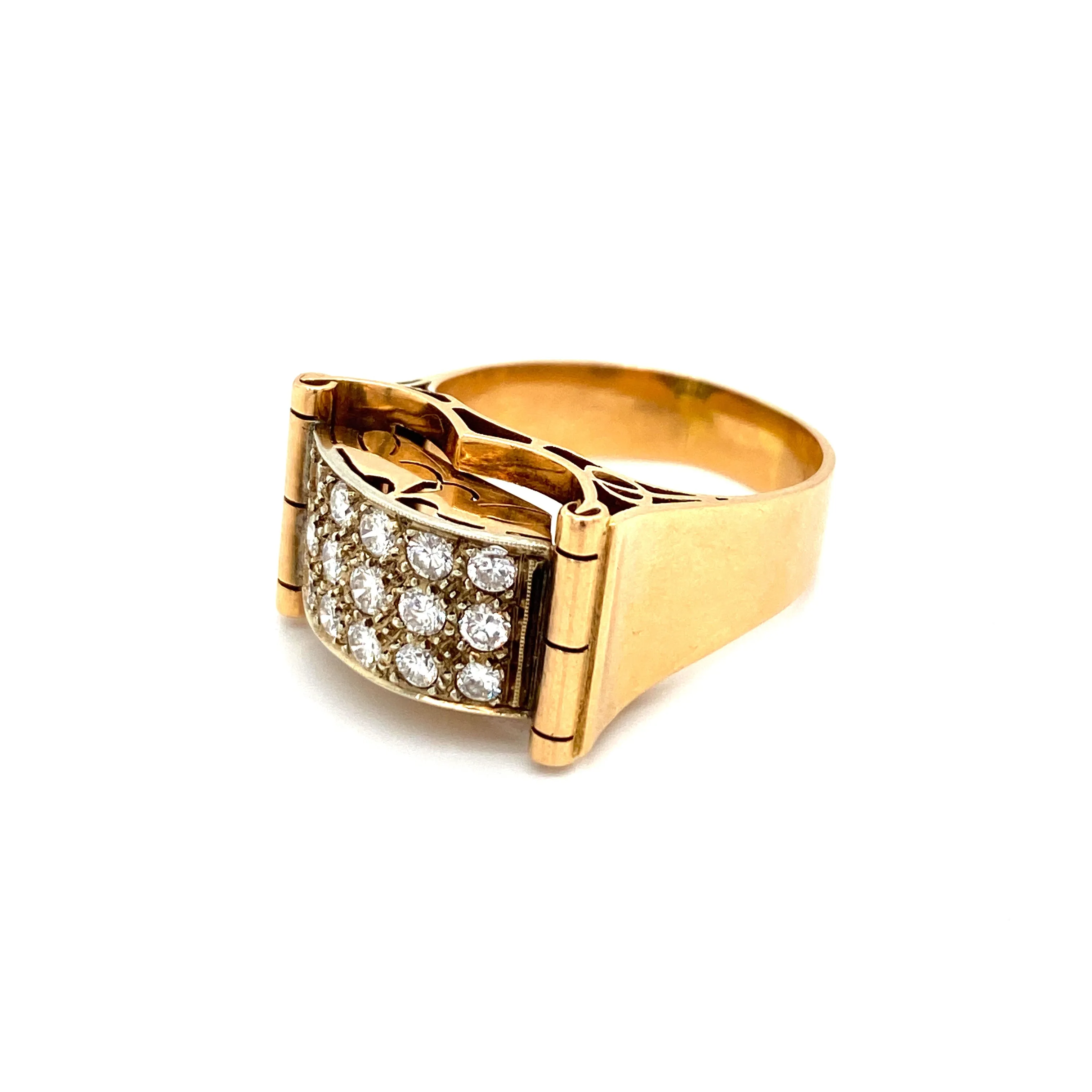 Art Deco 1.50 Carat Diamond Gold Band Ring