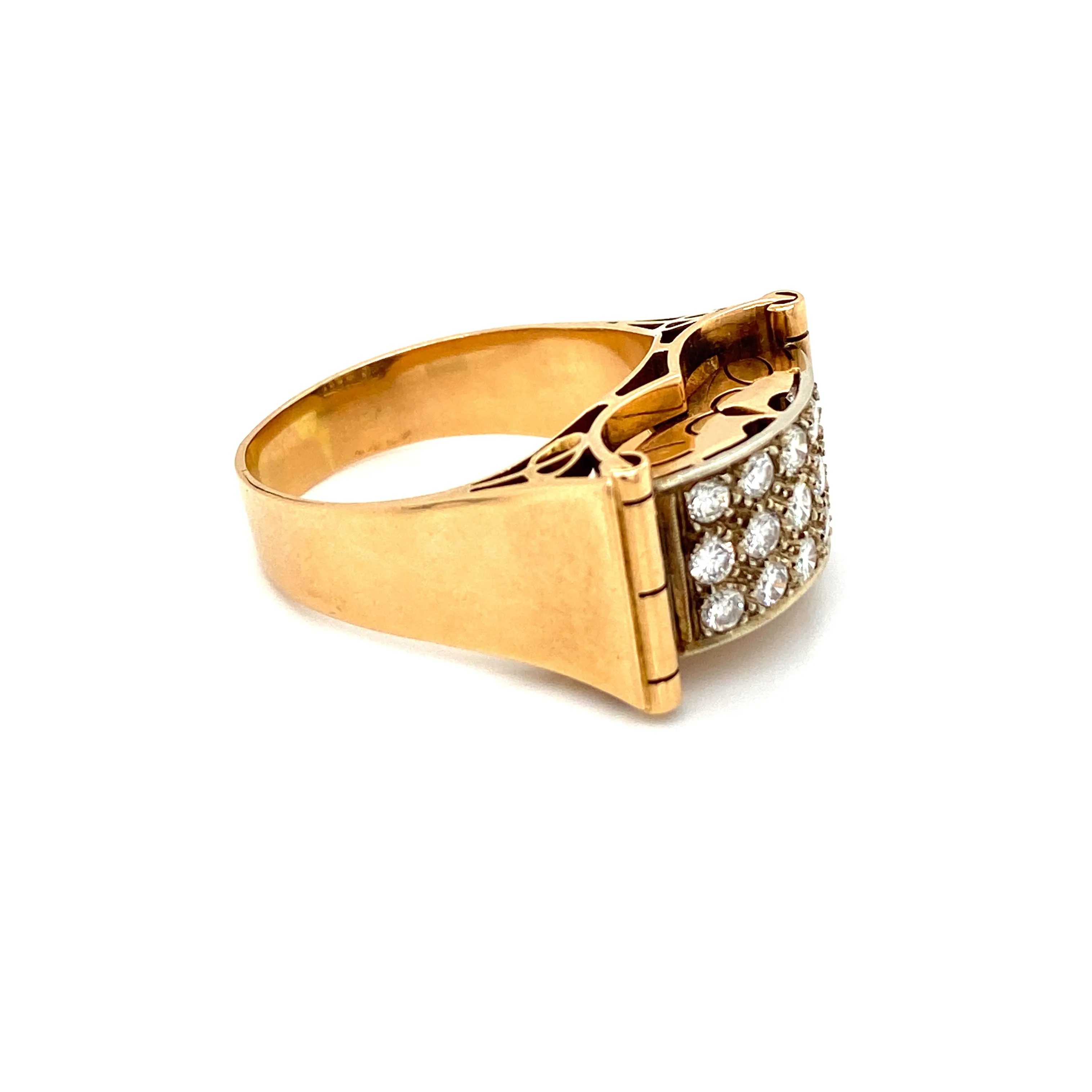 Art Deco 1.50 Carat Diamond Gold Band Ring