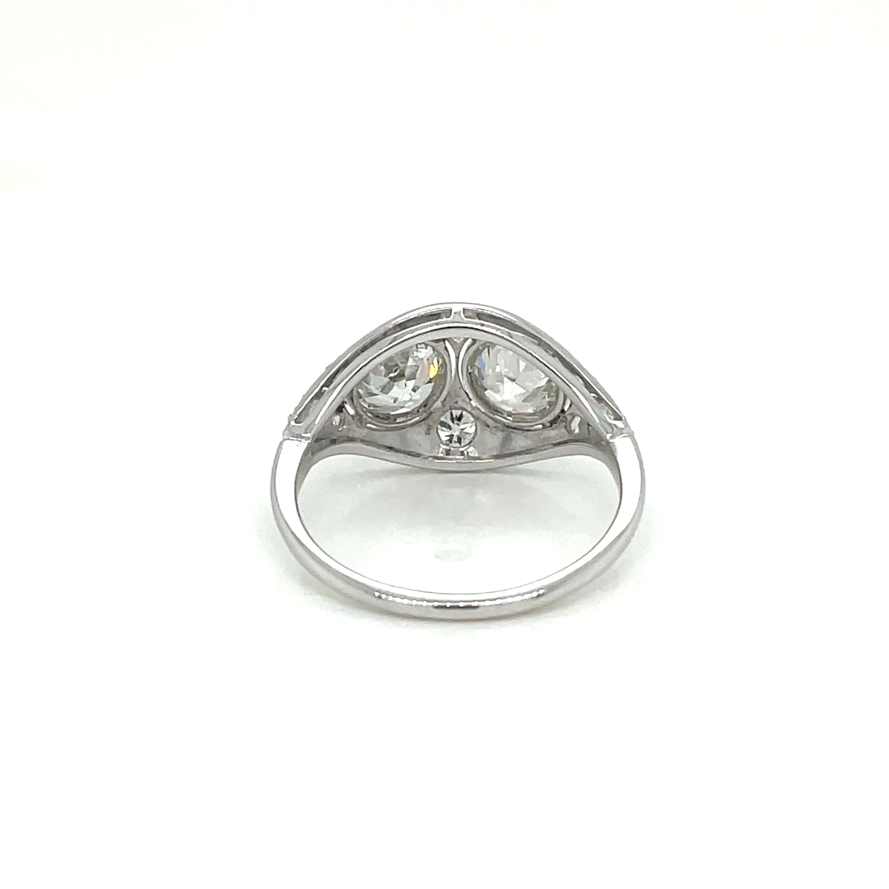 Art Deco 2.45 Carat Diamond Plaque Filigree Ring