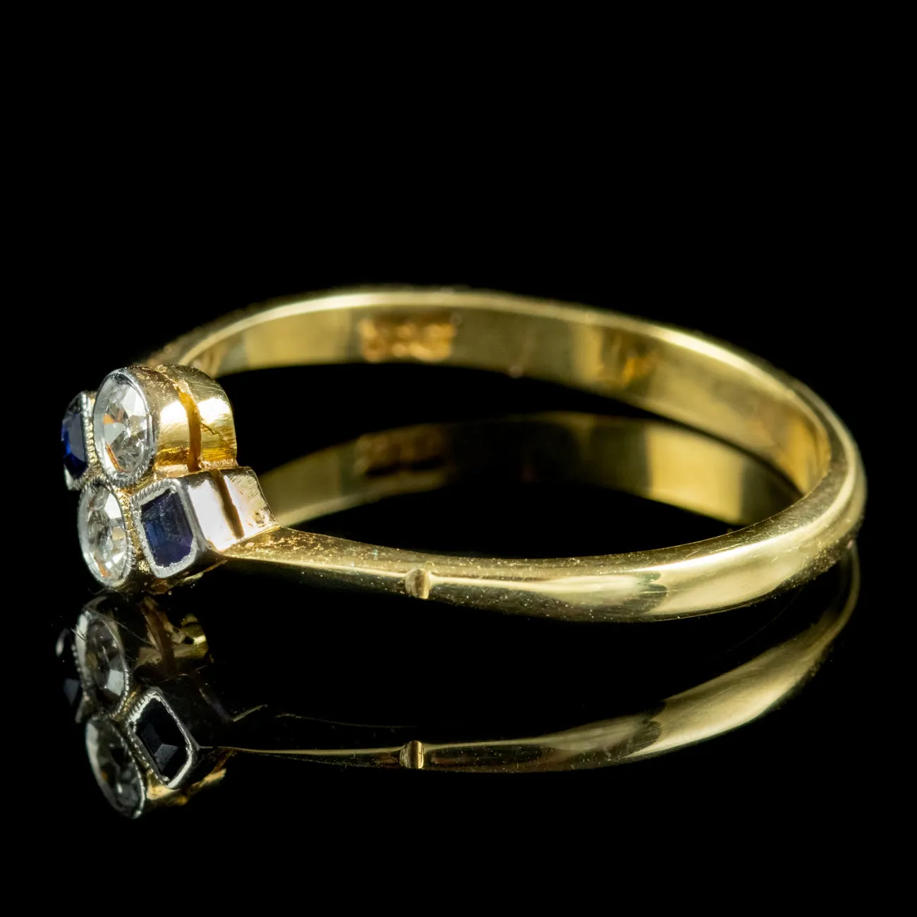 Art Deco Sapphire Diamond Cluster Ring Circa 1920