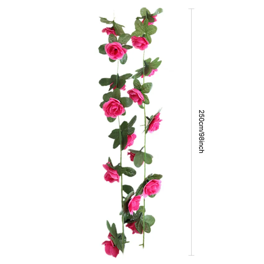 Artificial Small Rose Flower Vine 98"