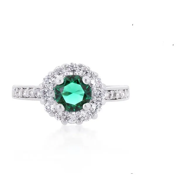 Belle Emerald Green Halo Cocktail Ring | 2.2ct