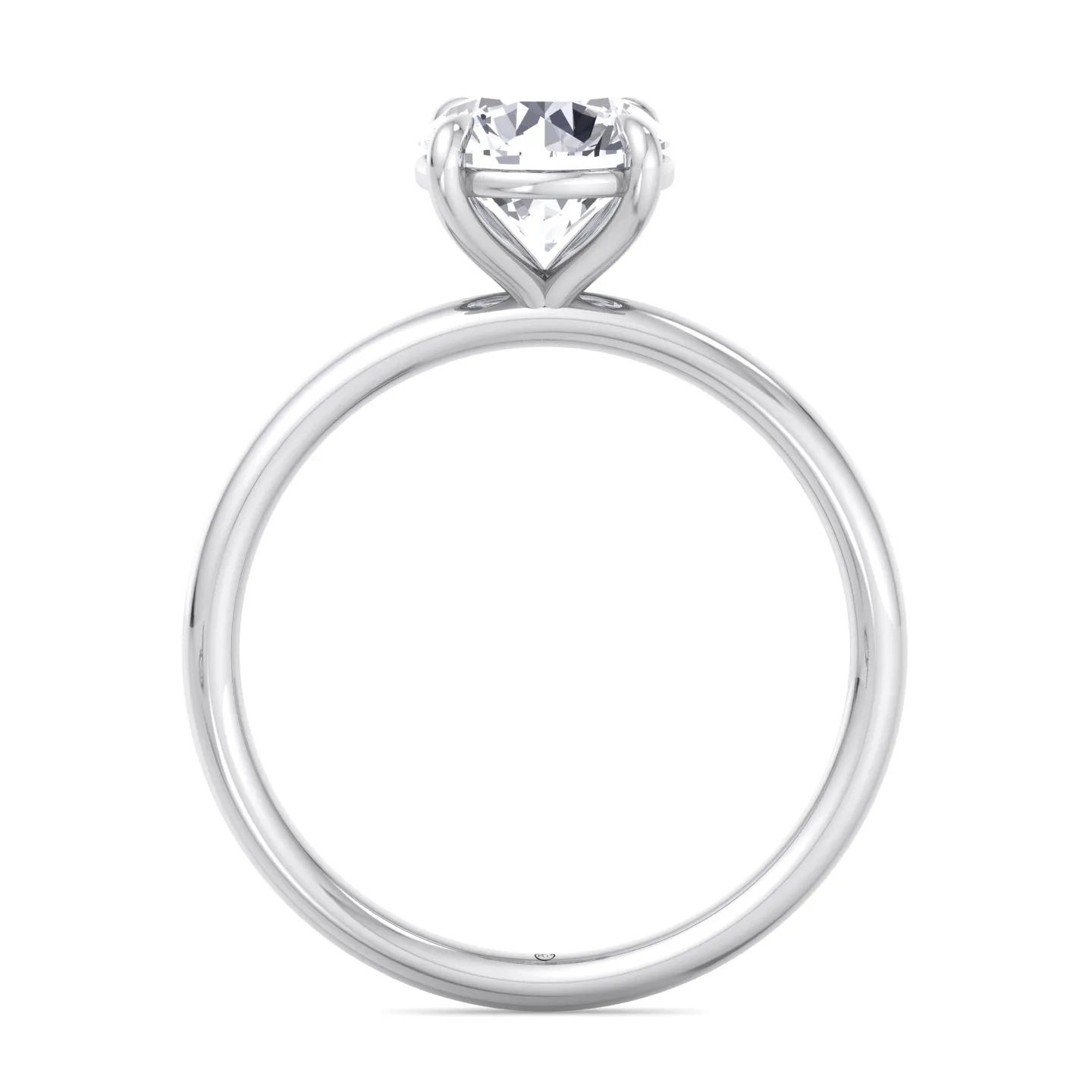 Bergen - Thin Band Solitaire Round Brilliant Engagement Ring