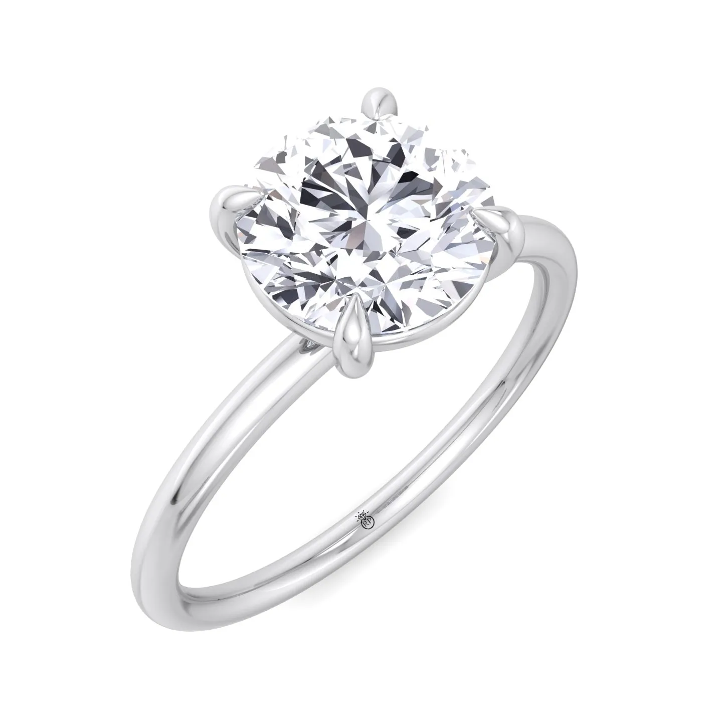 Bergen - Thin Band Solitaire Round Brilliant Engagement Ring