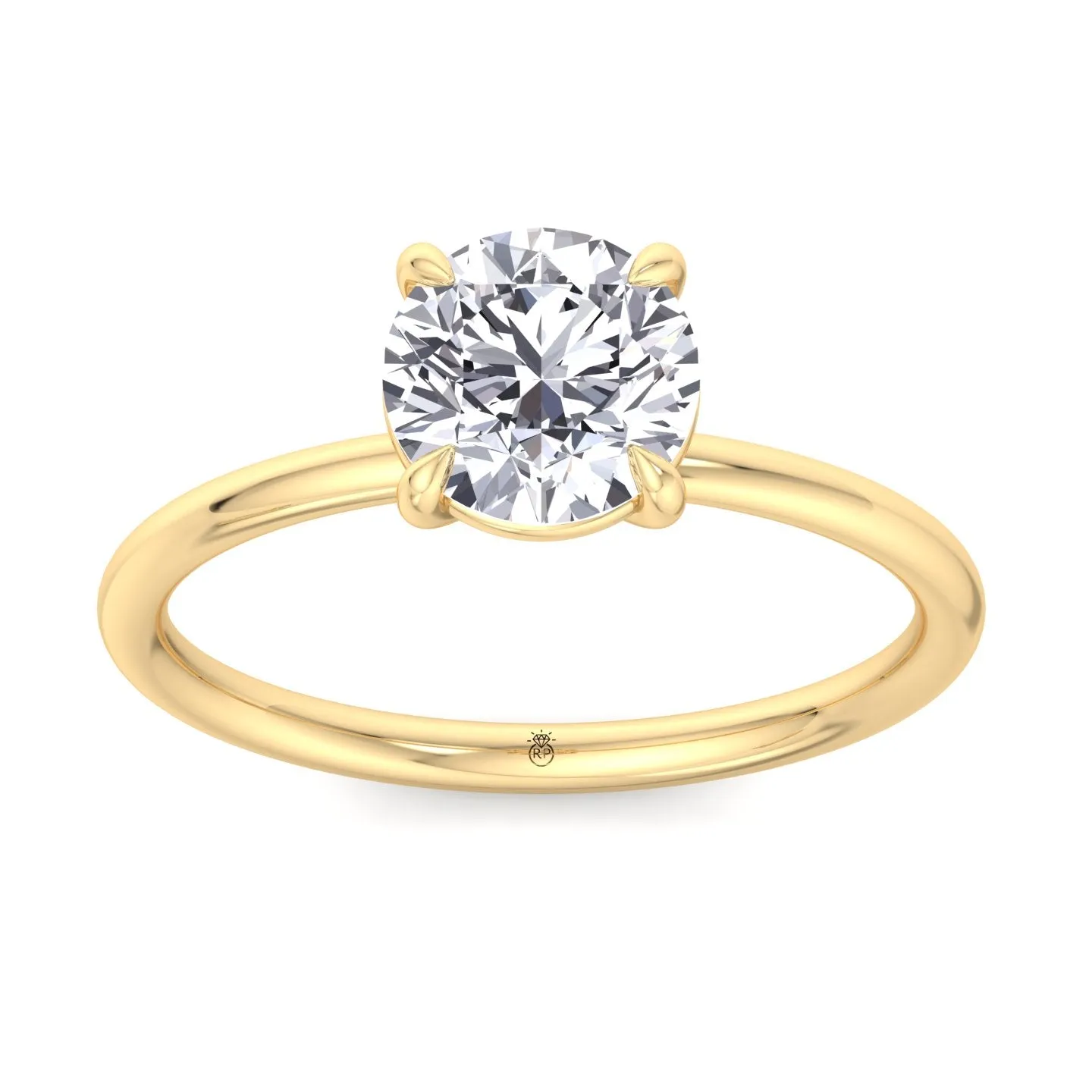 Bergen - Thin Band Solitaire Round Brilliant Engagement Ring