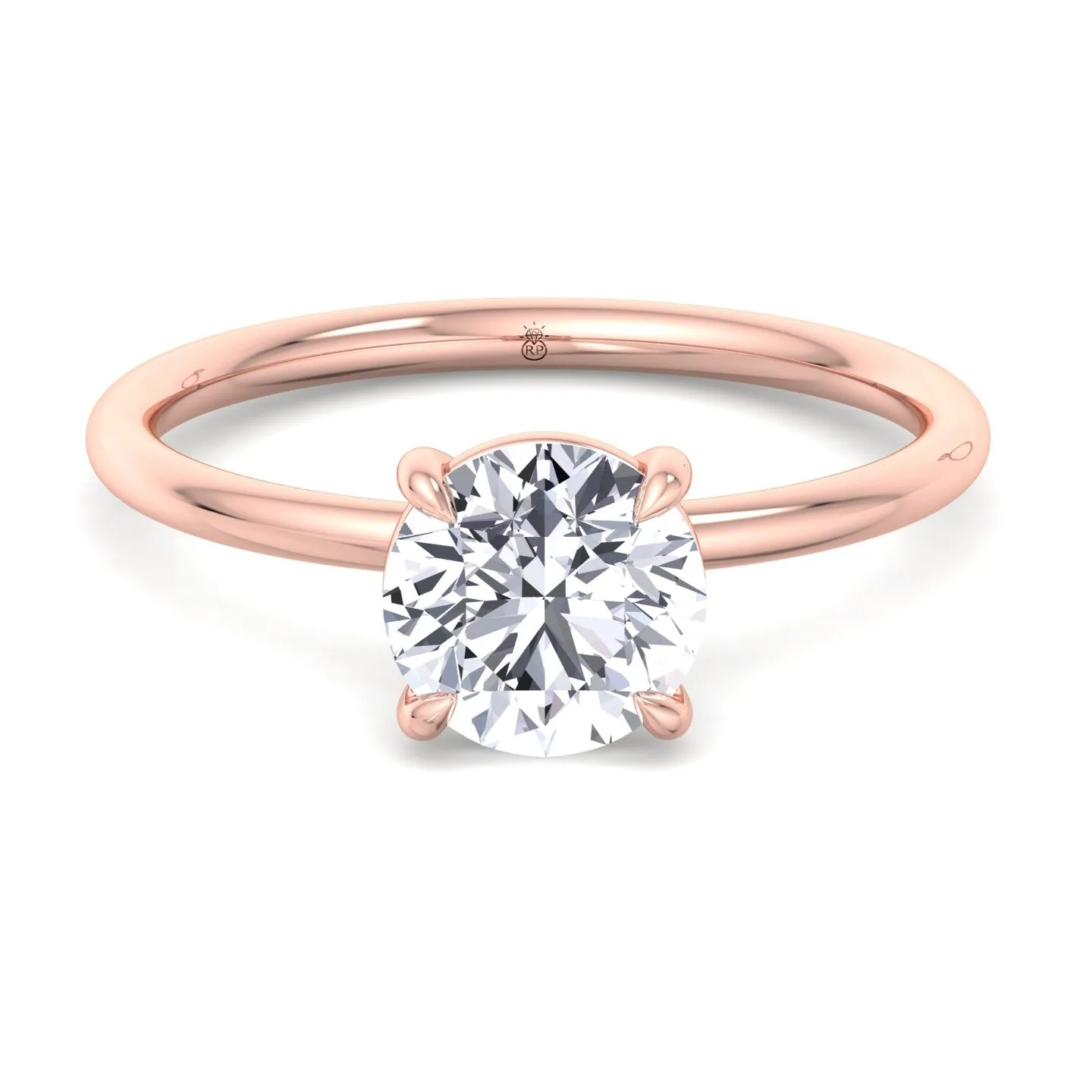 Bergen - Thin Band Solitaire Round Brilliant Engagement Ring