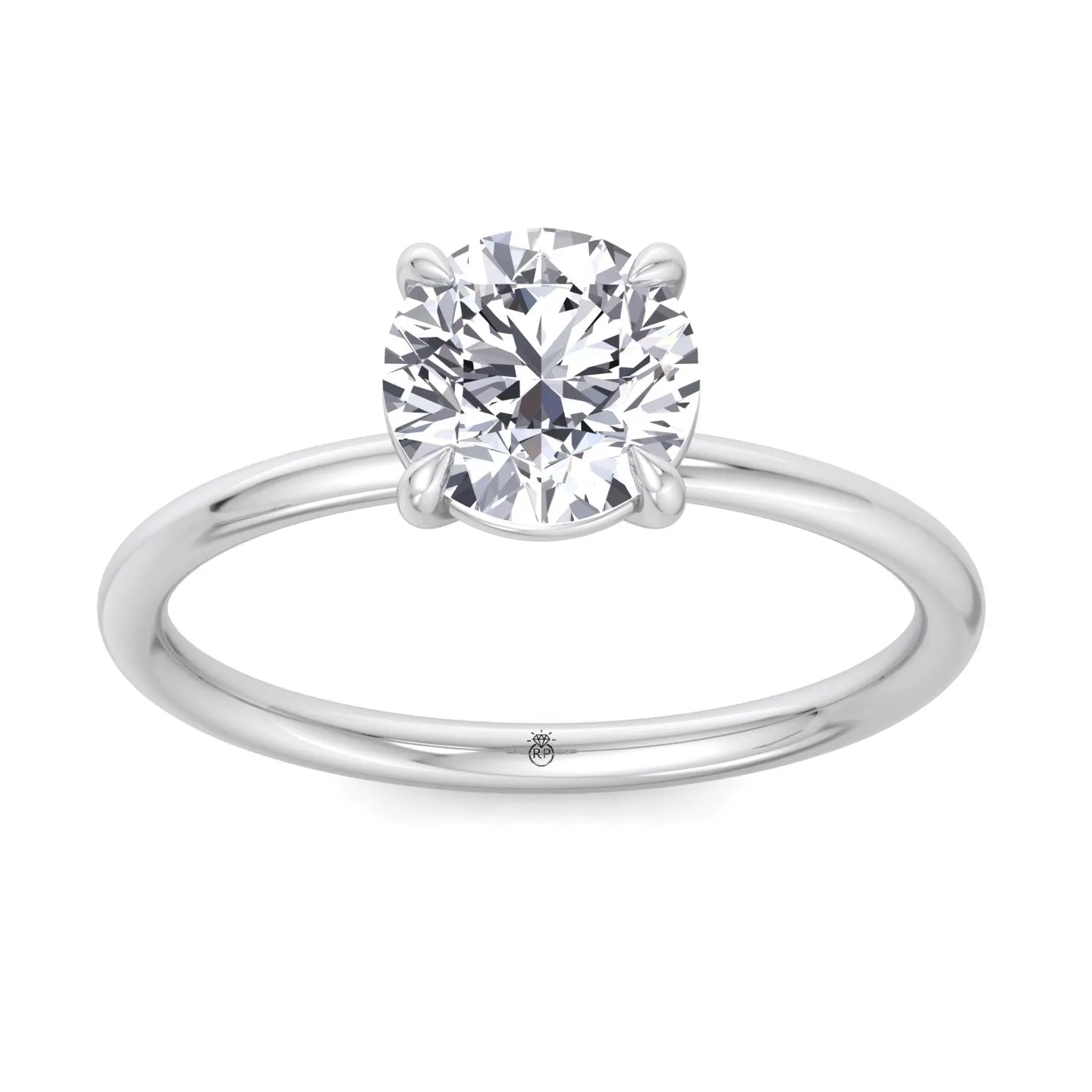 Bergen - Thin Band Solitaire Round Brilliant Engagement Ring