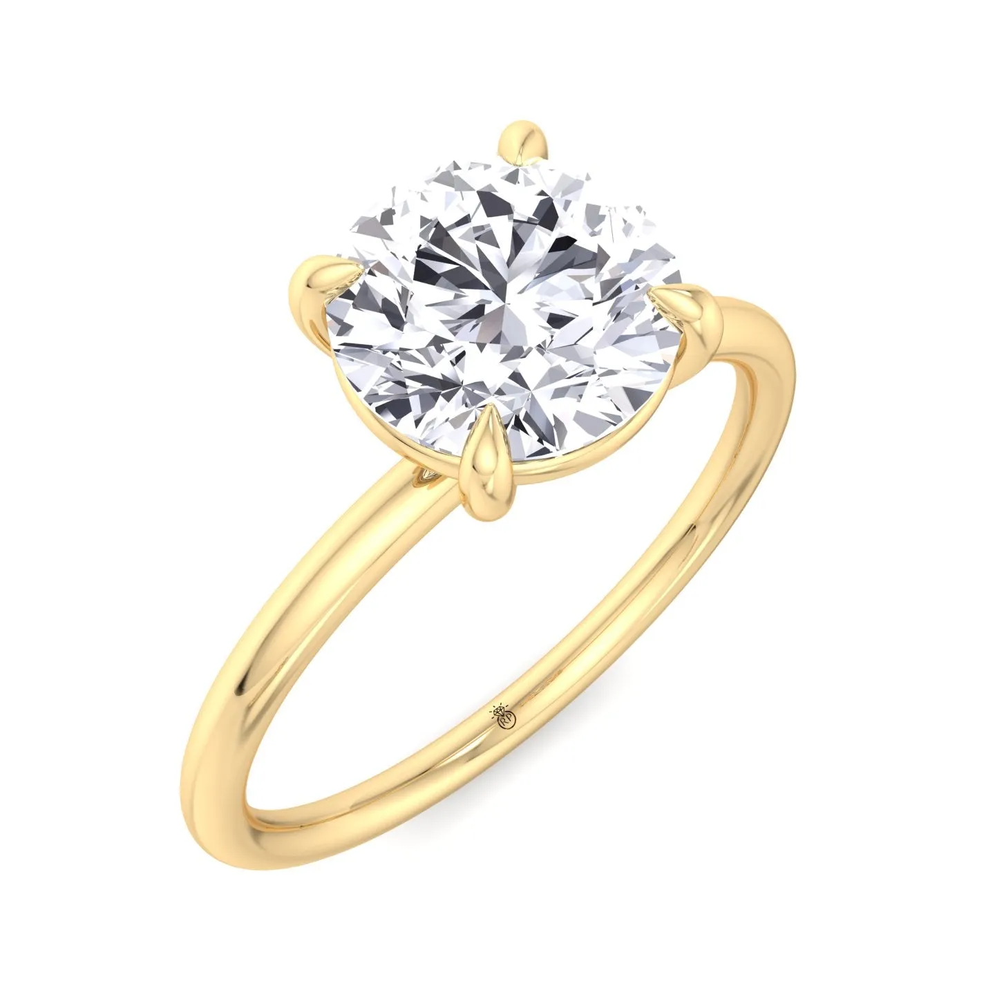 Bergen - Thin Band Solitaire Round Brilliant Engagement Ring