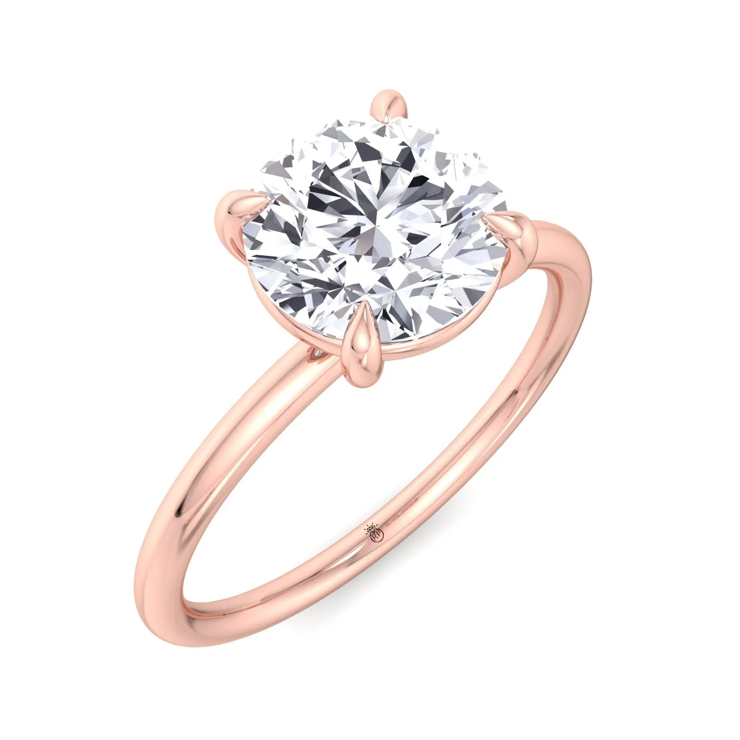 Bergen - Thin Band Solitaire Round Brilliant Engagement Ring