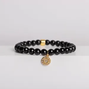 Black Tourmaline Bracelet with Celestial Charm