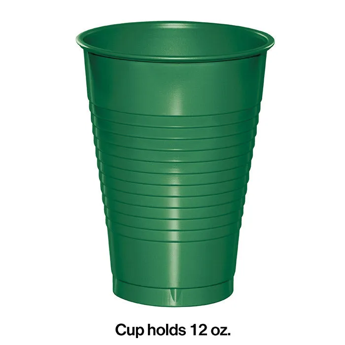 Bulk Emerald Green 12 oz Plastic Cups (240 per Case)