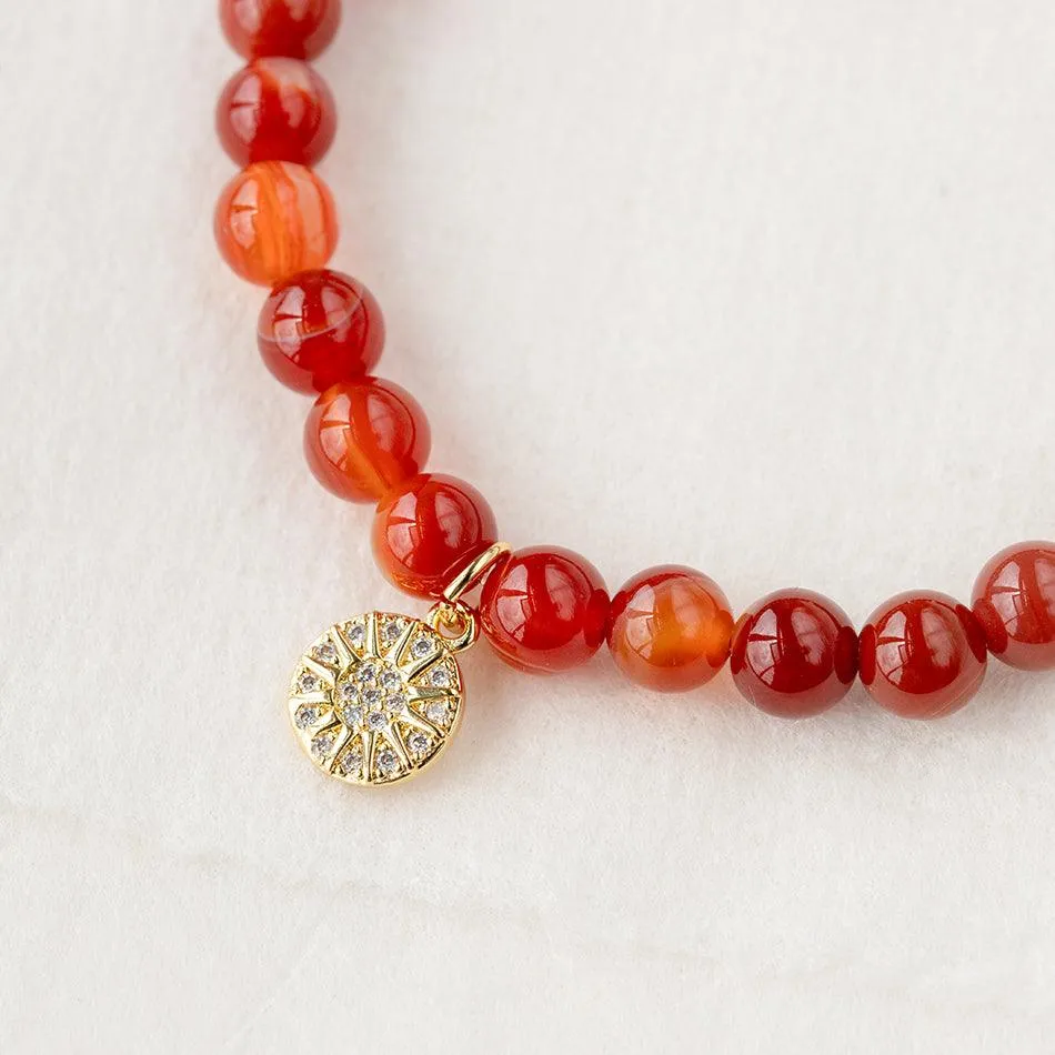 Carnelian Bracelet with Celestial Charm