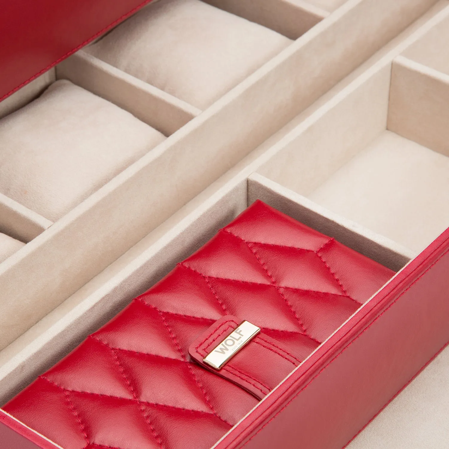 Caroline Extra Large Jewelry Case Red