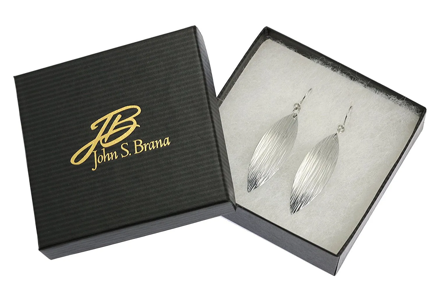 Chased Aluminum Leaf Drop Earrings