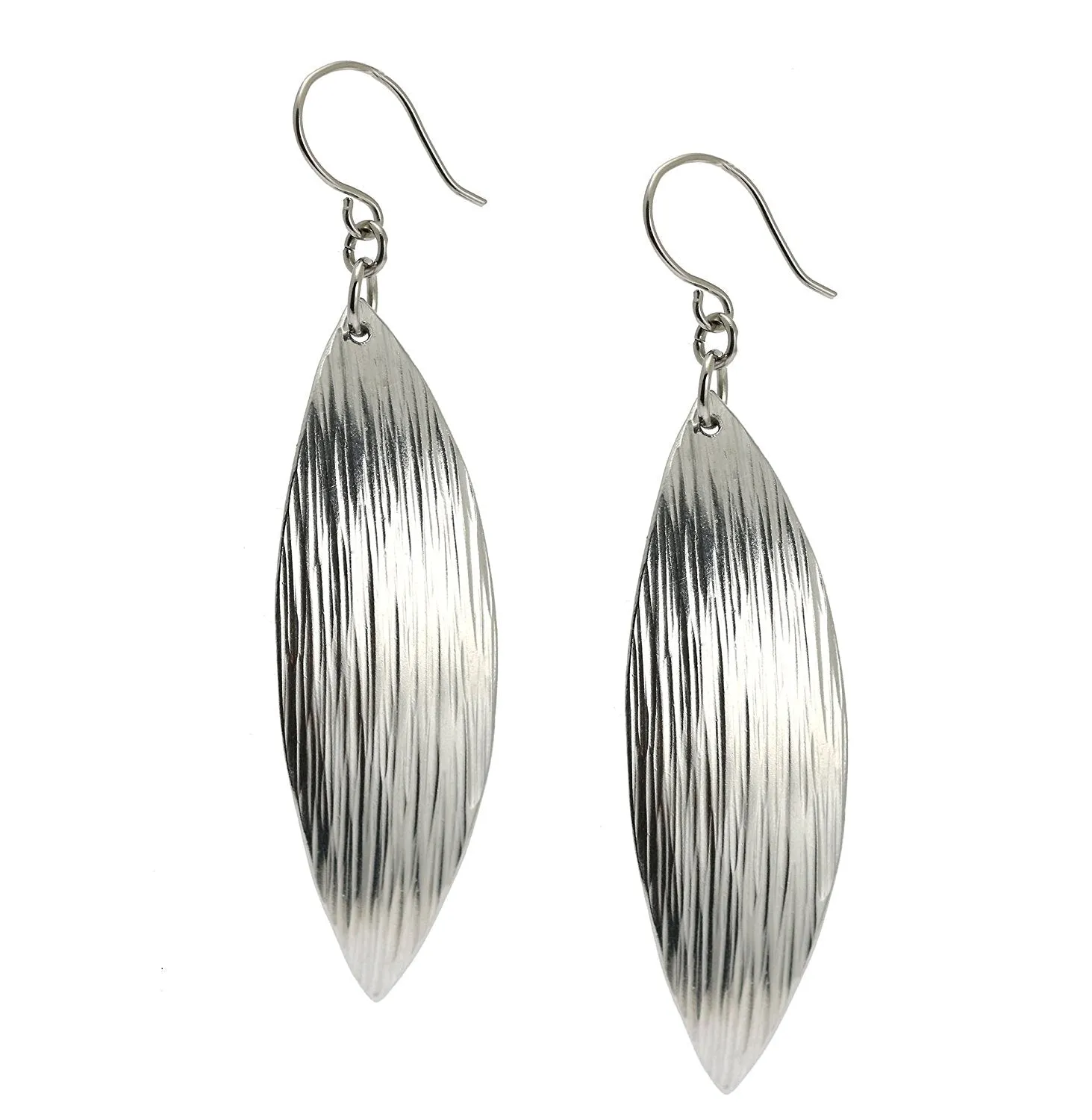 Chased Aluminum Leaf Drop Earrings