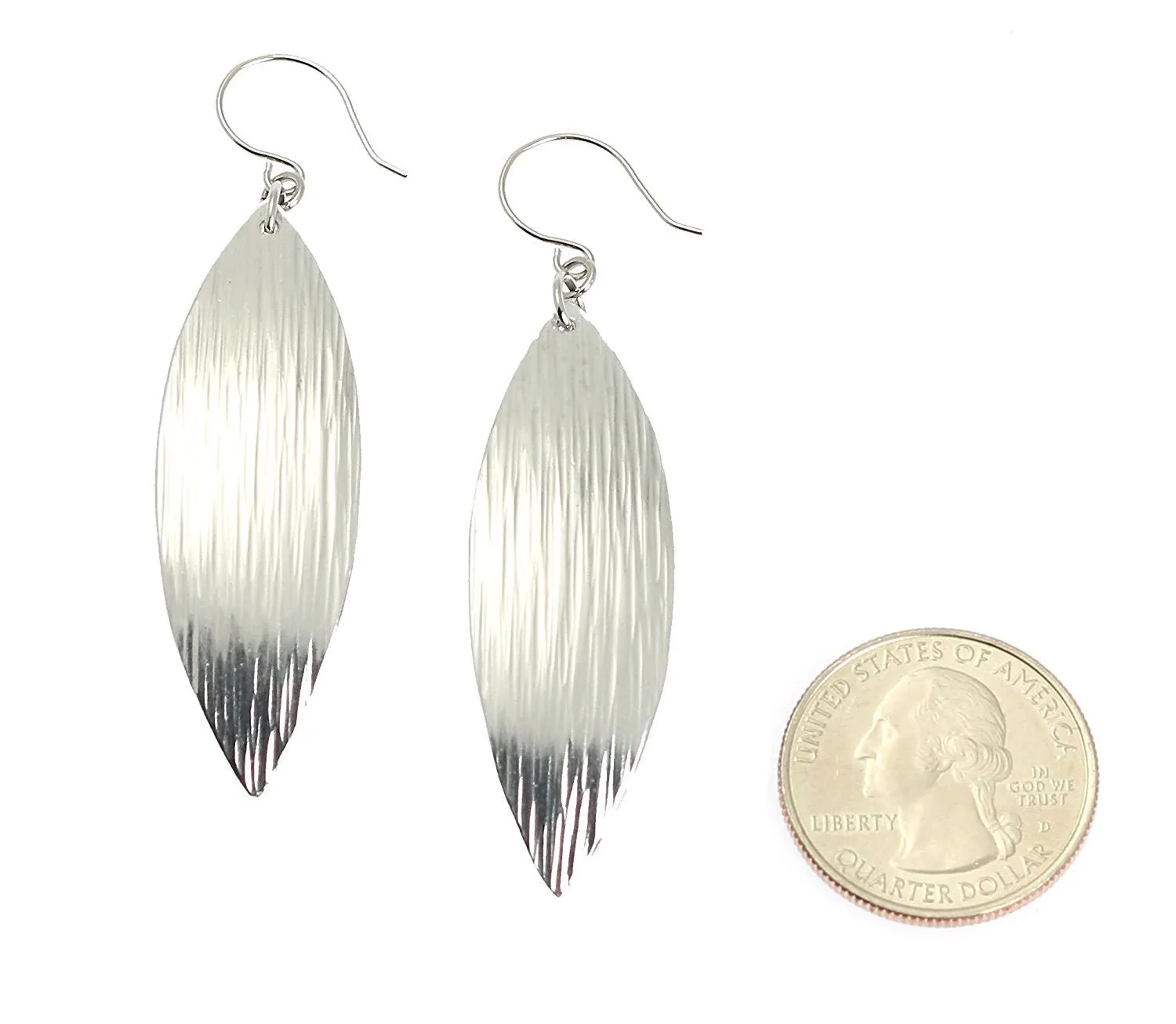 Chased Aluminum Leaf Drop Earrings