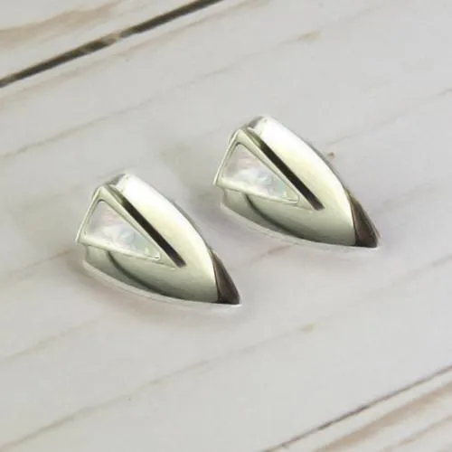 Chevron Earrings- Silver