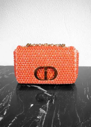 Christian Dior Caro Bag Embellished with Coral Beads