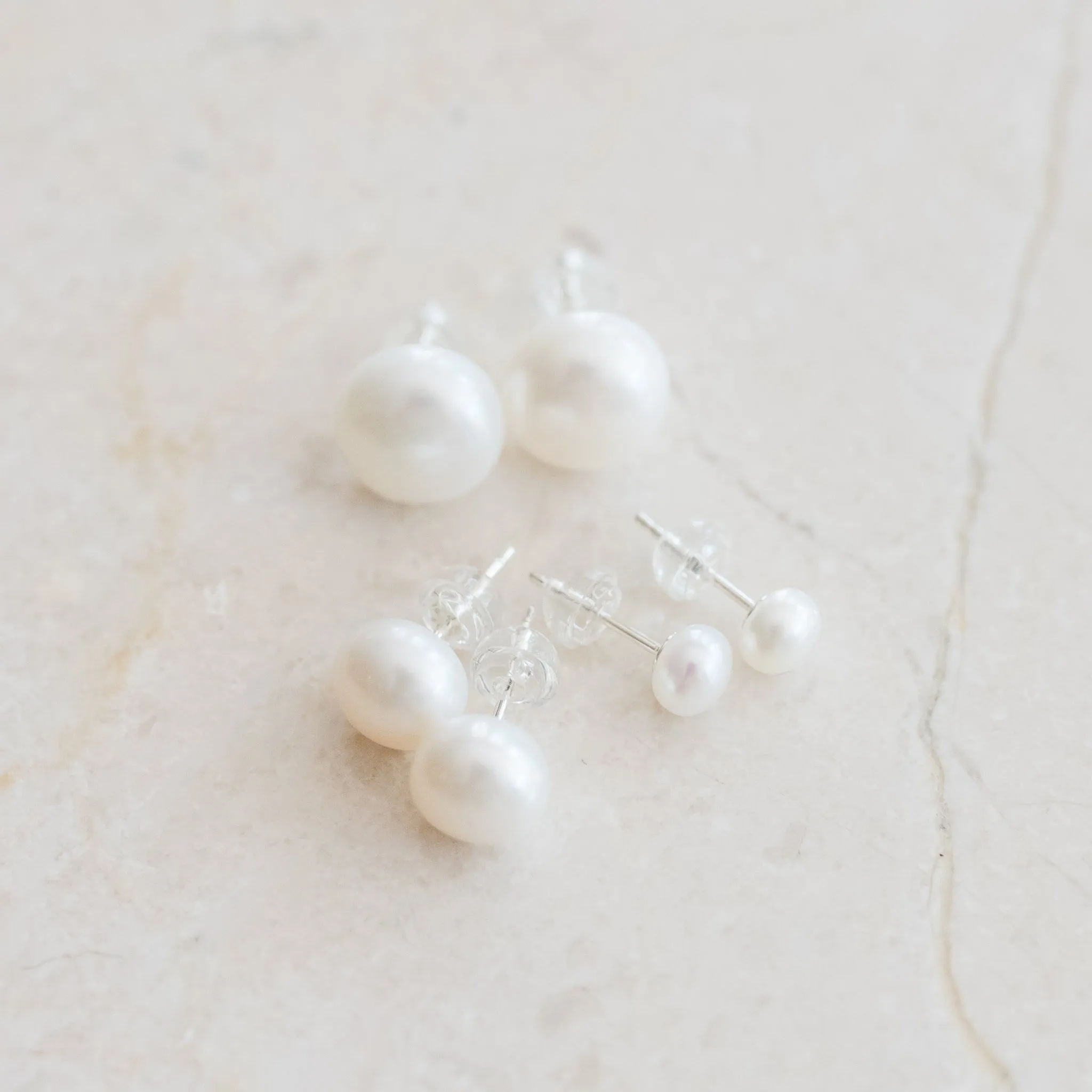 Classic Pearl Stud Earrings | Versatile Freshwater Pearls & Sterling Silver | By Pearly Girls