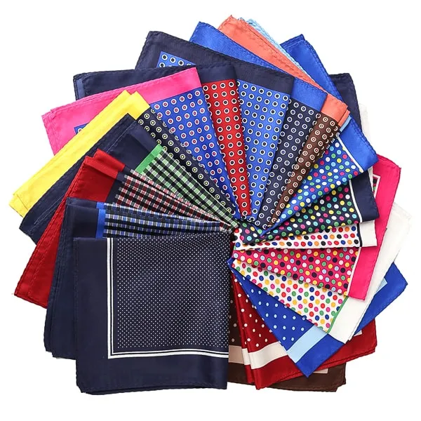 Classy Men White Multicolor Dot Pocket Square