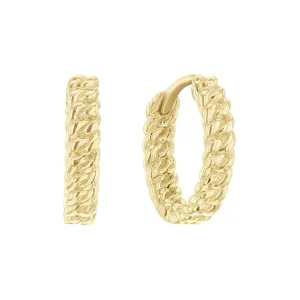 Cuban Link Huggie Hoop Earrings