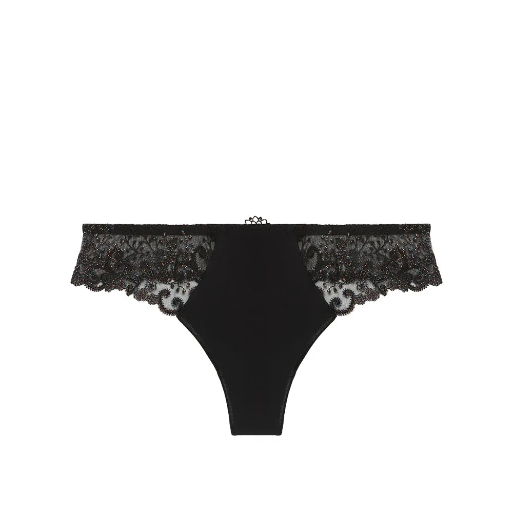 Delice Gem Black Thong