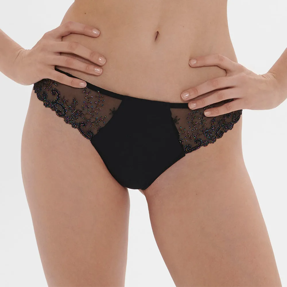 Delice Gem Black Thong