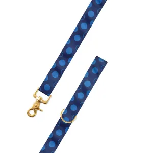 Dots on Blue Grosgrain Ribbon Dog Leash